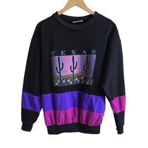 Vintage DIPORT USA 90s Texas Logo Cactus Art  Crewneck Sweatshirt. Size Large